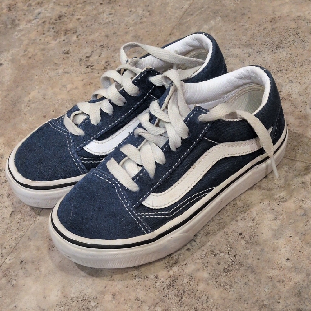 Vans Kids Blue and White Sneakers
